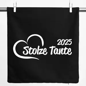 Наволочка Huuraa Гордая тетя 2025, подарок в виде сердца, 40x40 см, черный хлопок, подарок гордой тете Hellweg Druckerei