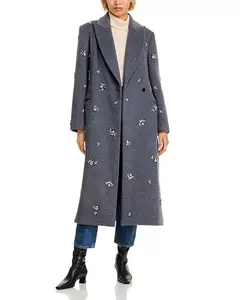 Пальто Gianni, украшенное стразами Simkhai, серый