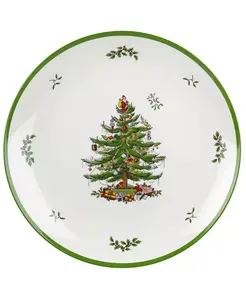 Круглое меламиновое блюдо в виде елки Spode, green