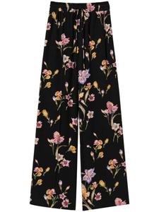 Брюки TWINSET с цветочным принтом, черный