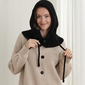 Уютная вязаная балаклава-снуд с завязками и капюшоном FASHNZFAB, черный