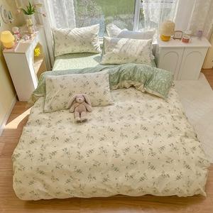 UJNHGQ Комплект постельного белья из натурального хлопка с фиолетовыми цветами Color 4