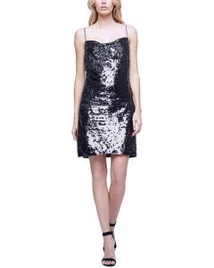 L'AGENCE Nyla платье-комбинация миди с воротником-хомут, Gunmetal