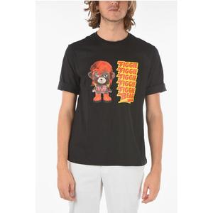 Футболка с принтом ZIGGIE BEAR и манжетами на рукавах Neil Barrett, Black