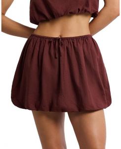 Воздушная льняная мини-юбка Bubble Onia, красный