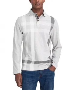 Мужская поло с длинным рукавом Blaine приталенного кроя в клетку Barbour, серый