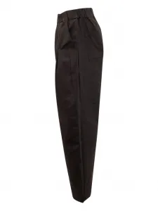 Брюки с плиссированной резинкой на талии A PAPER KID, черный