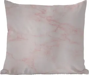 Подушка для улицы - Мрамор - Текстура - Розовый - Шикарный - 40x40 см - Устойчив к атмосферным воздействиям - Подушка для отдыха - Подголовник - Внутренняя часть - Обивка с изображением MuchoWow
