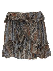 Юбка с принтом по всей поверхности SAINT LAURENT, мультиколор