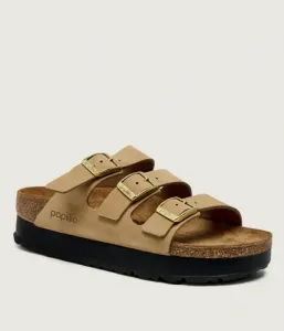 Кожаные тапочки Florida III Flex narrow fit Birkenstock, бежевый