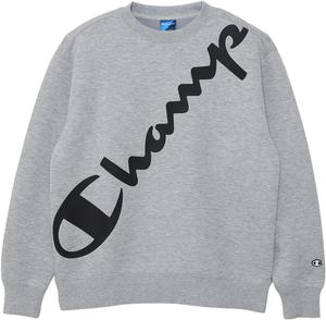 Мужская толстовка Champion WRAP-AIR 3LS с круглым вырезом, длинным рукавом, эластичная, теплая, с графическим логотипом, Techweave Stretch, C3-AS001, серый