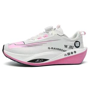 Износостойкие, легкие, амортизирующие, с низким верхом, кроссовки для детей и подростков Kung Fu partners, белый/розовый