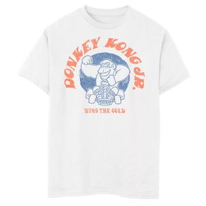 Мальчики 8–20 лет Mario Kart Donkey Kong Jr. выигрывают золотую футболку с рисунком Licensed Character, белый
