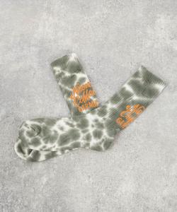 Носки с логотипом, окрашенным методом тай-дай Bayflow, цвет Green 70