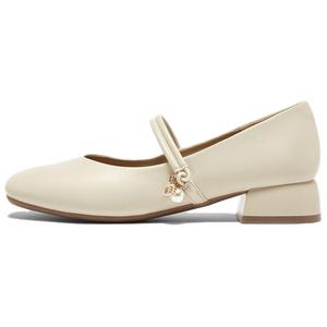 Туфли Мэри Джейн на блочном каблуке женские BASTO, Apricot