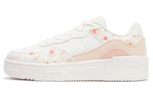 Антискользящие износостойкие мидтоп скейтборд кроссовки женские бело-розовые 361°