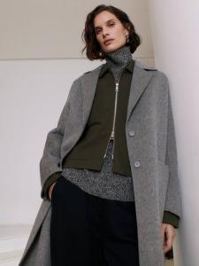 Полушерстяное пальто cassie double face Whistles, серый