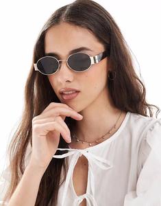 Солнцезащитные очки Aire Mars II в тонкой овальной металлической оправе с черепаховым узором