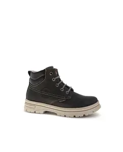 Детские ботинки из лидер-тек с шнурками и молнией Pablosky, черный