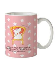 Детская кружка Принцесса-единорог с надписью в пастельно-красных тонах Mr. & Mrs. Panda