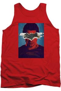 Бэтмен против Супермена Плакат Супермена Взрослая майка Gildan, красный