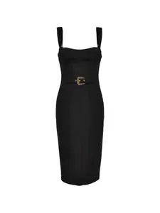 Платье с пряжкой Versace Jeans Couture, черный