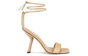 Девон 100 мм Кожаные Сандалии Женские By Far, Светло-коричневый