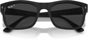 Солнцезащитные очки Ray-Ban унисекс, черная оправа, зеленые линзы, 56 мм, Matte Black/Black Polarized