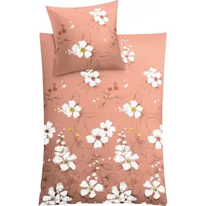 Постельное белье Kleine Wolke «Сиена» со свежим цветочным узором, цвет terrakotta