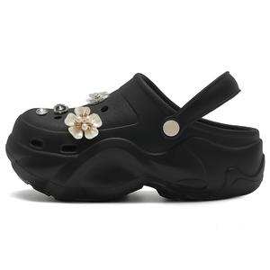 Cat power Клоги женские черные с цветочным принтом Diamond Flower, цвет Black (Diamond Flower)