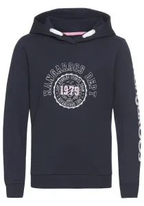 Толстовка KangaROOS с капюшоном "логотип", мягкого качества для девочек, цвет морской волны