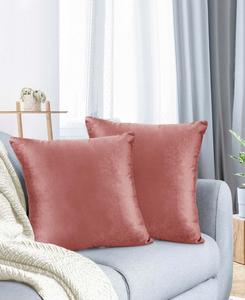 Элегантные бархатные декоративные подушки со съемными чехлами, комплект из 2 штук, 40 см x 40 см Nestl, Misty Rose