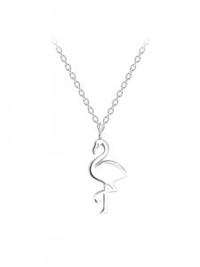 Alexander York Колье с подвеской в виде фламинго из серебра 925 пробы, комплект из двух серебряных элементов