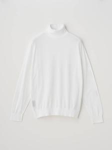 Тканевый пуловер с высоким воротником и длинными рукавами из хлопка | S4751 | 30G, современный крой