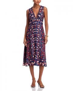 Бохо платье миди с цветочным шарфом FARM Rio, синий