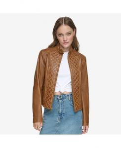 Женская стеганая куртка с аквалангом из кожи ягненка Marlette Andrew Marc, коричневый