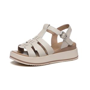 Golden Silk Rabbit Римские сандалии женские 5 см бежевые, цвет Beige