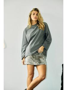 Noisy may Футболка с длинными рукавами серого цвета