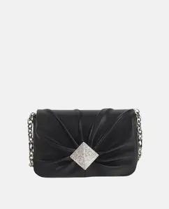 Сумка через плечо из кожи с клапаном Volum, черный