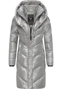 Полупальто Ragwear "Наталка Блинг", женское зимнее пальто в мерцающем образе, серый