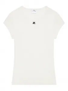 Футболка с логотипом Courrèges, белый