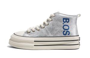 Скользостойкие, износостойкие, термо высокие топ кроссовки Canvas Women's RENBEN, серебро