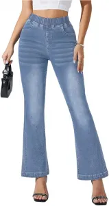 Женские джинсы-карго с широкими штанинами Plus Size на высокой эластичной талии с кулиской и карманами