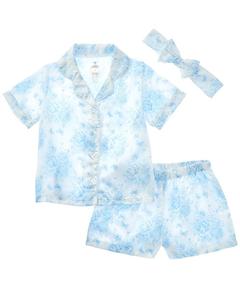 Атласный короткий пижамный комплект Tutu Couture Prima, синий