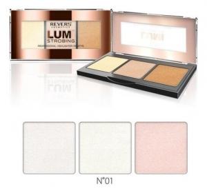 Палитра из трех оттенков хайлайтеров N 01, 12 г Revers, Lumi Strobing
