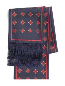 Valentino Garavani OPTICOOL ШЕЛКОВЫЙ ШАРФ-БАНДО С БАХРОМОЙ, синий