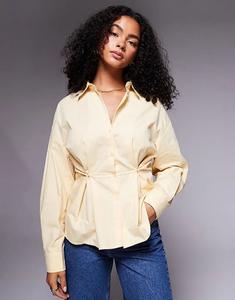 Рубашка ASOS DESIGN с застежкой на пуговицы цвета пахты