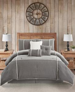 Комплект постельного белья Arvada Solid Cabin Style из 7 предметов, размер King Stratford Park, Grey