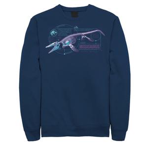 Мужская толстовка Mosasaurus Skeleton X Ray Jurassic World, синий