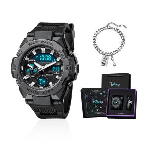 Disney Классические мужские часы с электронно-кварцевым механизмом, ремешок из TPU, черный циферблат